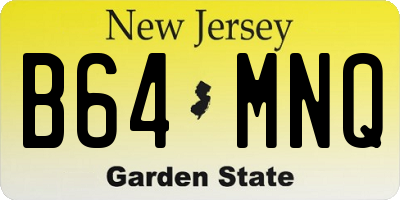 NJ license plate B64MNQ