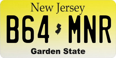 NJ license plate B64MNR