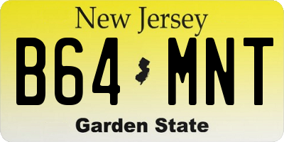 NJ license plate B64MNT