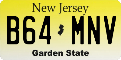 NJ license plate B64MNV