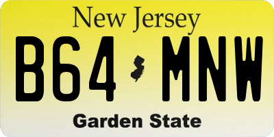 NJ license plate B64MNW