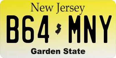 NJ license plate B64MNY