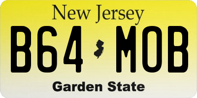 NJ license plate B64MOB
