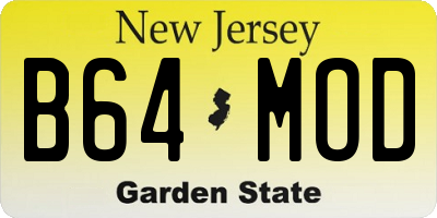 NJ license plate B64MOD
