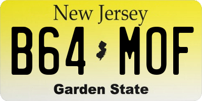 NJ license plate B64MOF