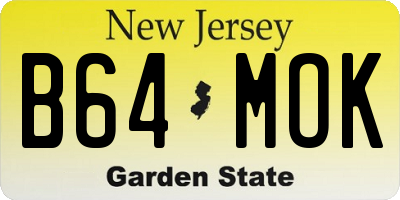 NJ license plate B64MOK
