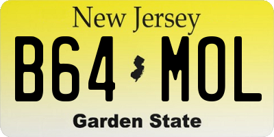 NJ license plate B64MOL