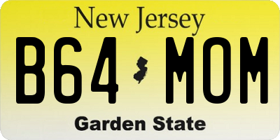 NJ license plate B64MOM