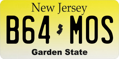 NJ license plate B64MOS