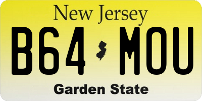 NJ license plate B64MOU