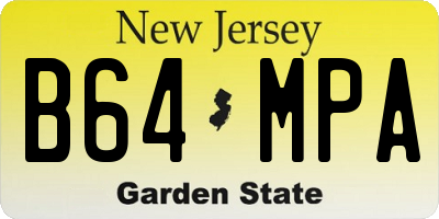 NJ license plate B64MPA