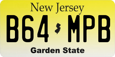 NJ license plate B64MPB