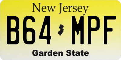 NJ license plate B64MPF