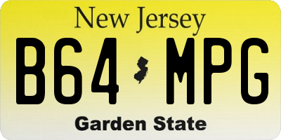 NJ license plate B64MPG
