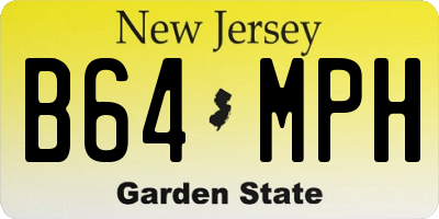 NJ license plate B64MPH