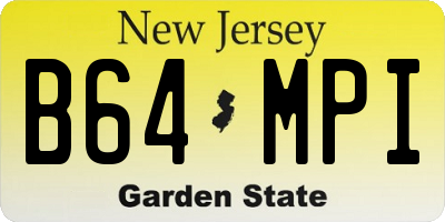 NJ license plate B64MPI
