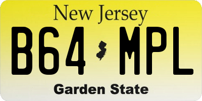NJ license plate B64MPL