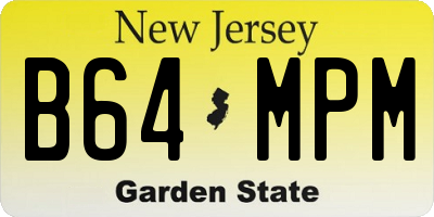 NJ license plate B64MPM