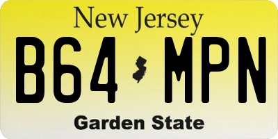 NJ license plate B64MPN