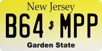 NJ license plate B64MPP