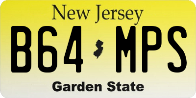 NJ license plate B64MPS