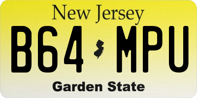 NJ license plate B64MPU