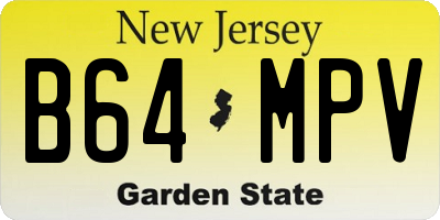 NJ license plate B64MPV