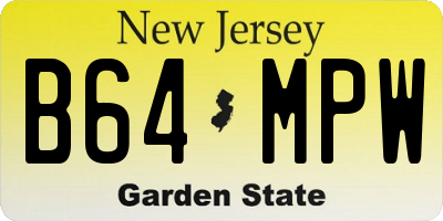 NJ license plate B64MPW