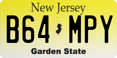 NJ license plate B64MPY