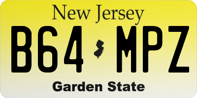 NJ license plate B64MPZ