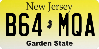 NJ license plate B64MQA