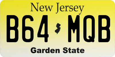NJ license plate B64MQB