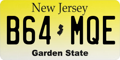 NJ license plate B64MQE