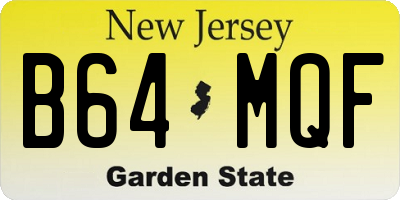 NJ license plate B64MQF