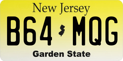 NJ license plate B64MQG