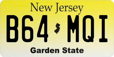 NJ license plate B64MQI