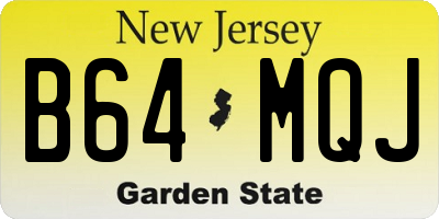 NJ license plate B64MQJ