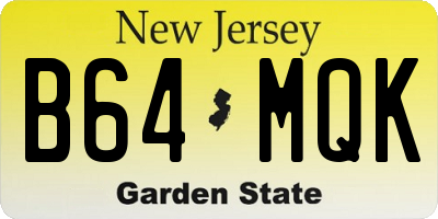 NJ license plate B64MQK