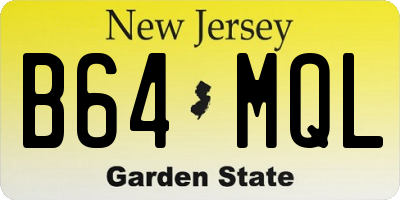 NJ license plate B64MQL