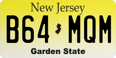 NJ license plate B64MQM