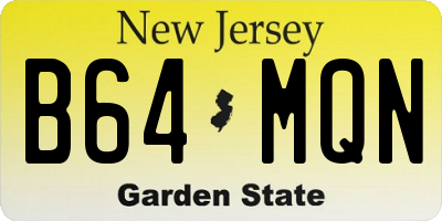 NJ license plate B64MQN