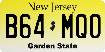 NJ license plate B64MQO