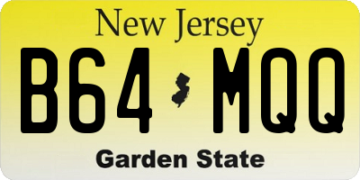 NJ license plate B64MQQ
