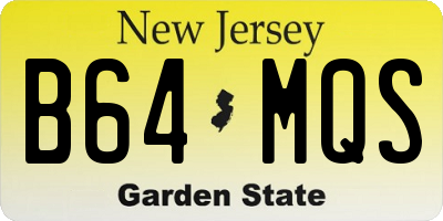 NJ license plate B64MQS
