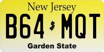NJ license plate B64MQT