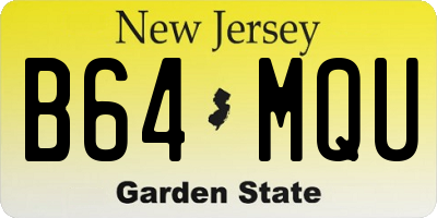 NJ license plate B64MQU