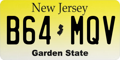 NJ license plate B64MQV