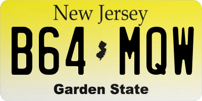 NJ license plate B64MQW