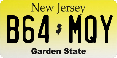 NJ license plate B64MQY