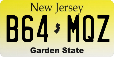 NJ license plate B64MQZ